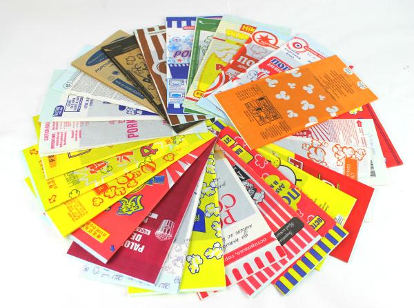 50-120 Grams Popcorn Packaging Bags Yellow Popcorn Boxes Greaseproof Recyclable