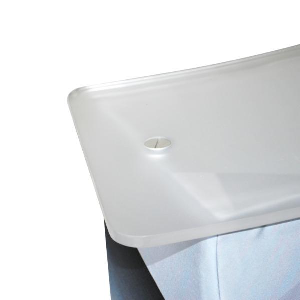 Acrylic Tabletop Tension Fabric Banner Stands Curved Podium Counter