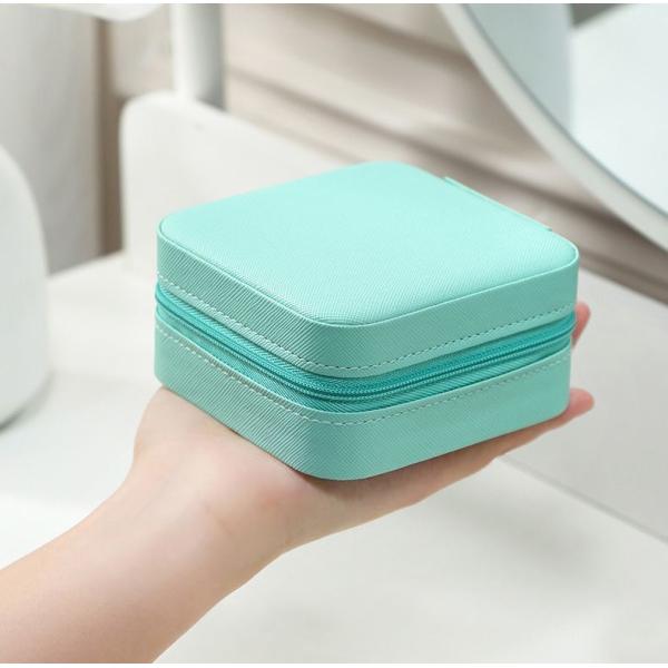 Conjunto de joyas cuadradas caja de regalo mini caja para mujeres chicas moda sólida de lujo portátil PU de cuero de PVC cartón