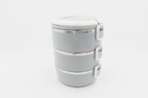 1.4L 2 Layers cheap safe collapsible children lunch box portable stainless steel plastic kids tiffin