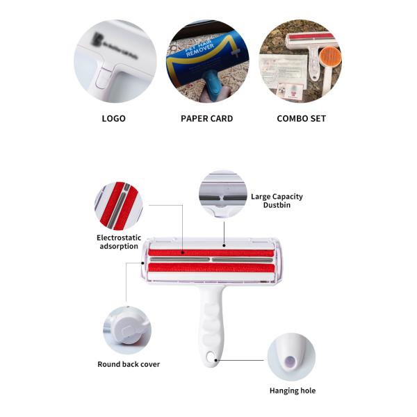 Roller para quitar el vello de las mascotas Peinador de alfombras cepilla de perro Lint Roller reutilizable autolimpieza Perro gato