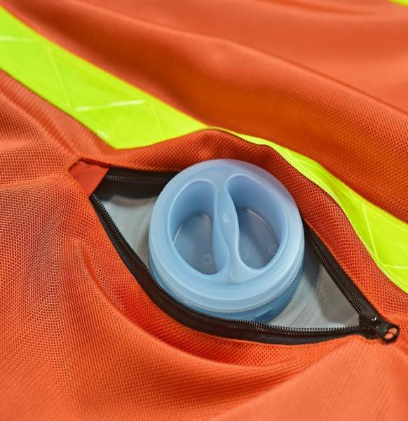 High Visibility Needle Detection Safety Vest with Zipper Closure and Logo Design