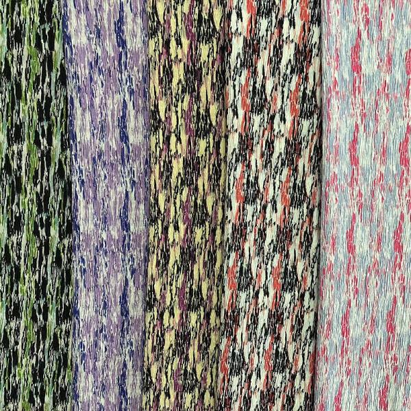 Floral Stripes Dyed Print Moss Poly Crepe Woven Fabric 60 Inch