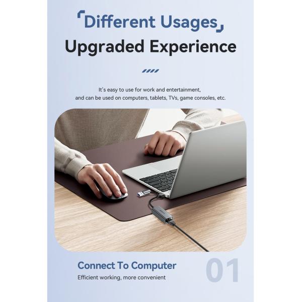 ESSAGER 2-in-1 USB Type C to RJ45 Ethernet Adapter 1000Mbps