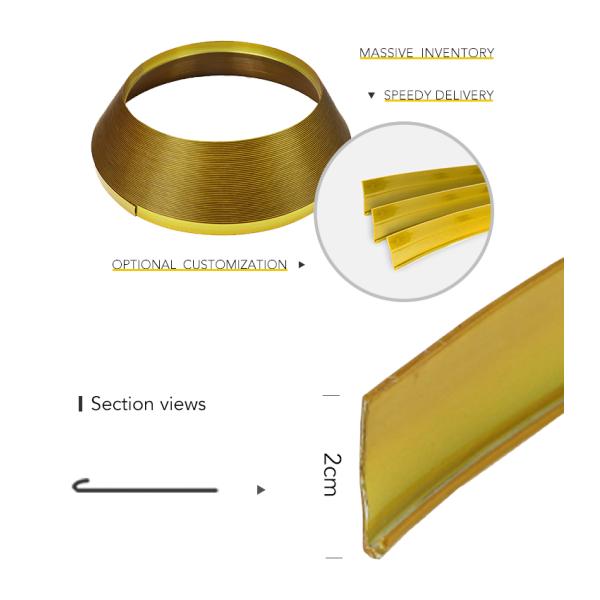 Gold ABS Plastic Aluminum J Cap Trim Signage Product For LED Channel Plastic Trim Cap