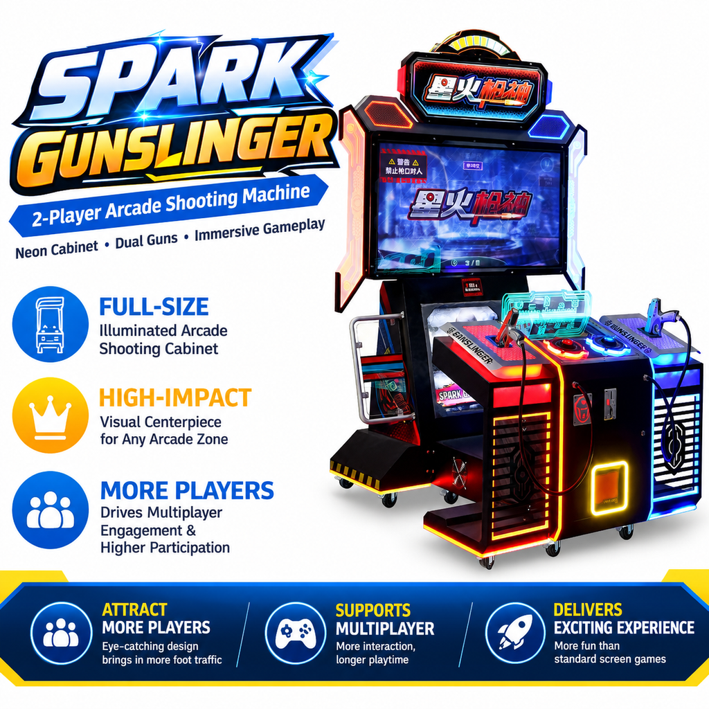 2 Player Arcade Shooting Game Machine | Dual Gun Arcade Machine