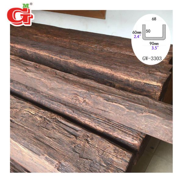 GW-3302 Hot Sale Easy To Install Bedroom Pu Decorative Ceiling Beams