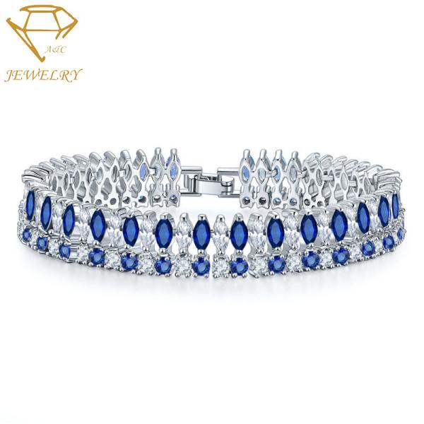 Colorful Brass 7.3 Inches Diamond Women's Bracelets AAA Stone