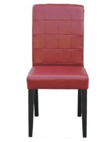 Beech wood red leather/pu  upholstery leisure chair/wooden dining chair/desk chair