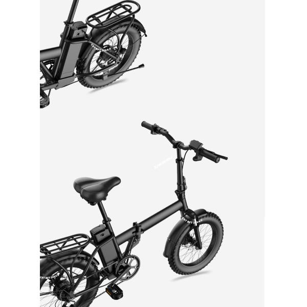 48v Folding Electric Bike Lightweight 27kg Net Weight With 14in Fat Tyre