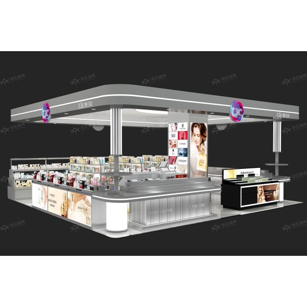 BKC030 Branded cosmetic shop layout beauty bar kiosk for decoration perfume shop furniture