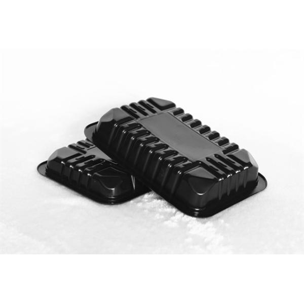 200 X 140 X 20 MM Disposable Plastic Food Trays Black Disposable Vegetable Tray