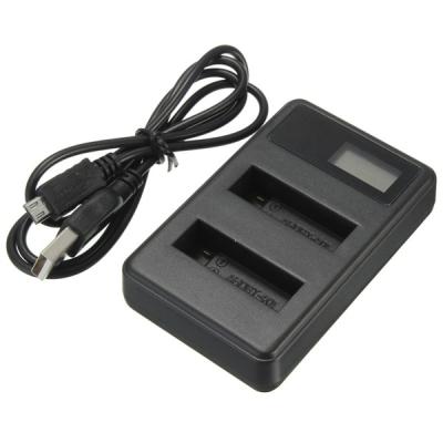 AHDBT-401 USB Dual Port Slot Battery Charger With LCD Intelligent Screen For GoPro Hero 4 Camera