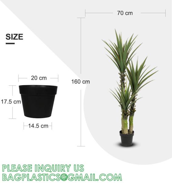 Artificial Tree 4.7Ft Faux Agave Plant with 3 Heads in Plastic Pot Fake Tree for Home Decor Indoor or Outdoor Office
