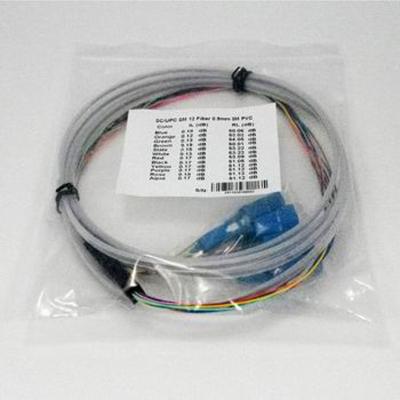 LSZH Fiber Optic Pigtails SC UPC Ribbon Fanouit Kits 0.9mm 12 Color Coded