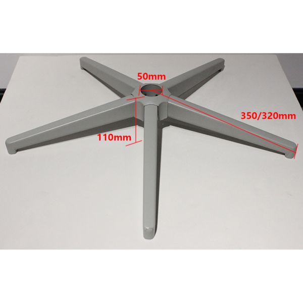High-end iron welded office chair base, grey 700/640mm five-star feet