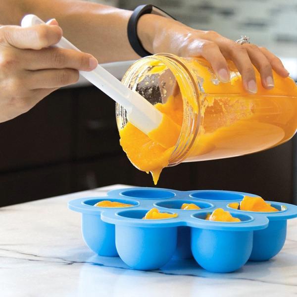 Cute Flower Shaped Food Grade High Quality Silicone Egg Bites Mold With Plastic Cap Silicone Ice Tray