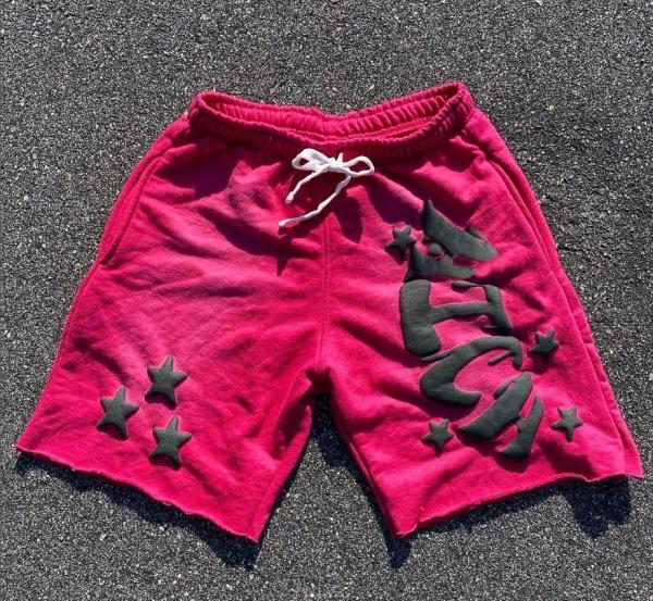 Calças de rua de moda masculina com estampa de borracha e borracha