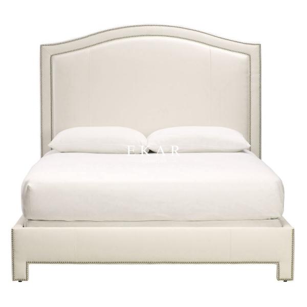 Modern Bedroom Set King Size Fabric Cushion Headboard Bed