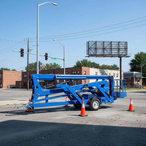 Hydraulic Articulated Cherry Picker Towable Boom Lift Reinforced steel 12m