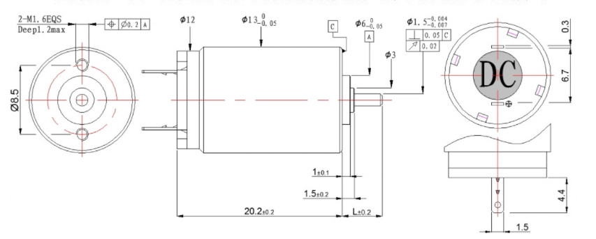 Зубоврачебный мотор щетки металла мотора 8180rpm DC прибора 13mm Coreless