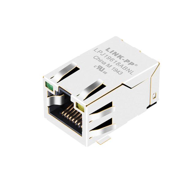 LPJ19618ABNL Power SMT Rj45 1x 10/100BT With LED Shielded POE IEEE802.3af