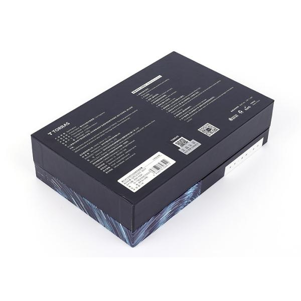 Silver Stamping Aromatherapy Gift Box , 2mm Thickness Black Gift Box With Ribbon