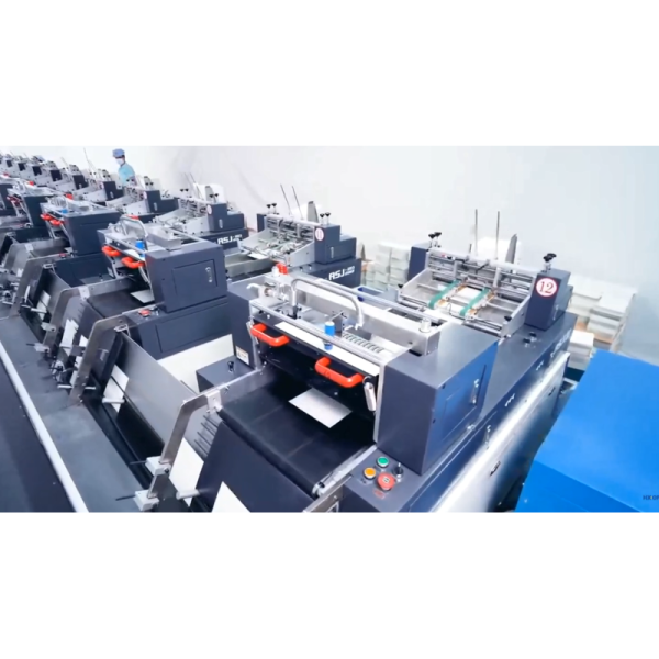 HX480 Board Book Shaped Page Mounting Pasting Production Line 12 Working Stations Inline Process