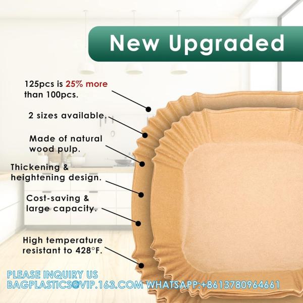 Air Fryer Paper Liners,125Pcs Parchment Paper, Air Fryer Disposable Paper Liner For Microwave, Air Fryer Liner