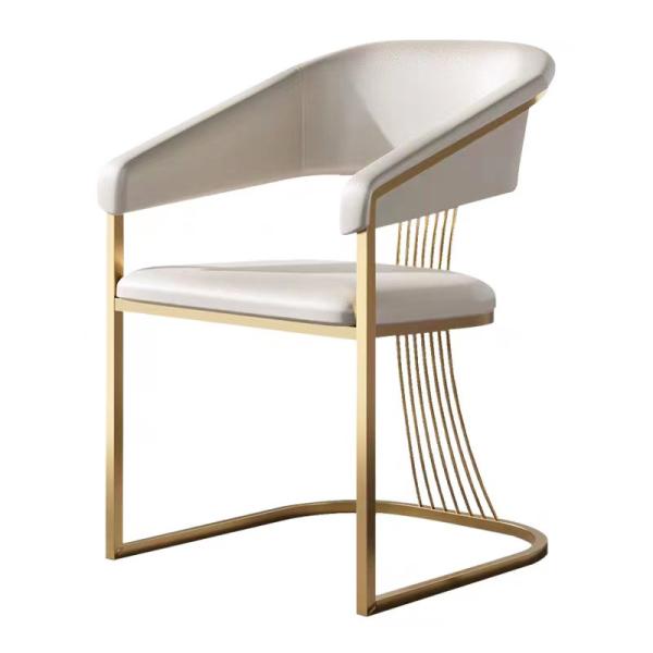 Chaise à manger moderne minimaliste de luxe en acier inoxydable