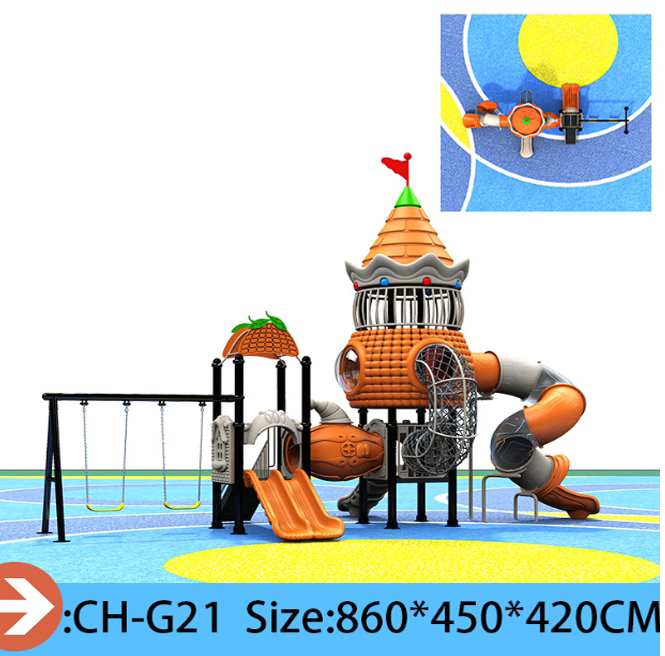 Pumpkin  Robot Theme Large Outdoor Playground Slide  Custom Plastic Combination Slides Climbing Tunnels Adventure Tubes for Parks Kindergartens  Resorts