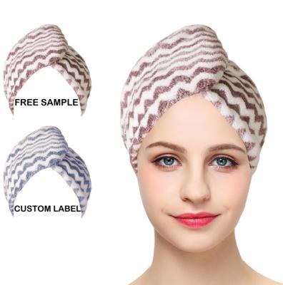 La vague a modelé les serviettes de séchage rapides de cheveux de torsion de Microfiber pour la douche 25x65cm