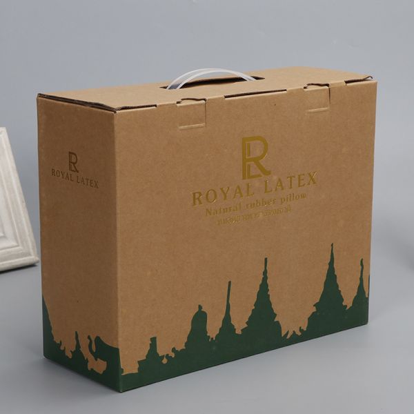 Gold Foil Printed Kraft Paper Corrugated Gift Box – Handheld Packaging For Tea Pillows & Premium Gifts (Customizable Printing)