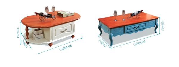 American Countryside Style Wood Cabinet Tea Coffee Table