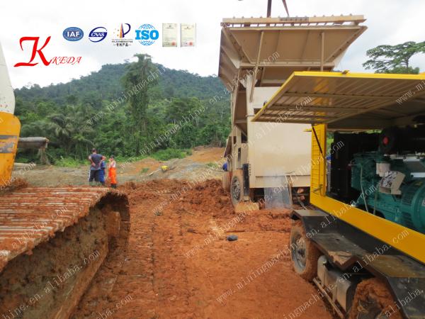 Portable 80-100 TPH Alluvial Gold Processing Plant Fixed Chute