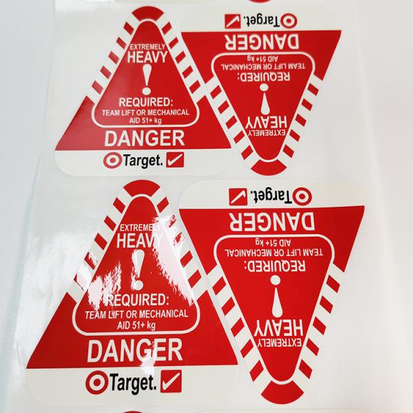 Rectangular Caution Warning Label 50 X 50mm Warehouse Permanent Adhesive Label