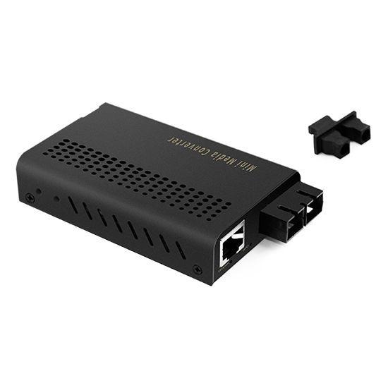 Mini 1x 10/100/1000Base-T RJ45 to 1x 1000Base-X SC 850nm 500m MM Gigabit Ethernet Dual Fiber Media Converter