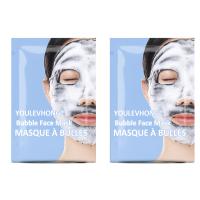 Máscara facial com bolhas de água carbonatada para clareamento e hidratação