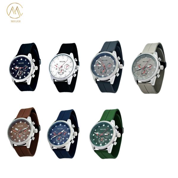 Big Dial Waterproof Siliver Bezel Colourful Silicone Strap Quartz Watch for Men and Women