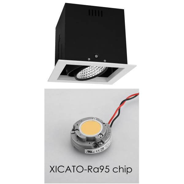 30W Trim Square 3000K Cut out 169*165mm 1050mA High CIR95 White Colour Museum LED Downlights