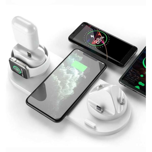 6 в 1 материале ABS подарка электронного беспроводного заряжателя корпоративном многофункциональном