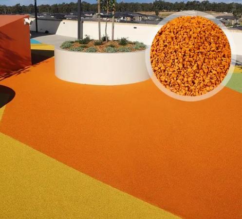 Pellets en caoutchouc EPDM personnalisés Pellets en caoutchouc vert / bleu / jaune pour terrain de jeu