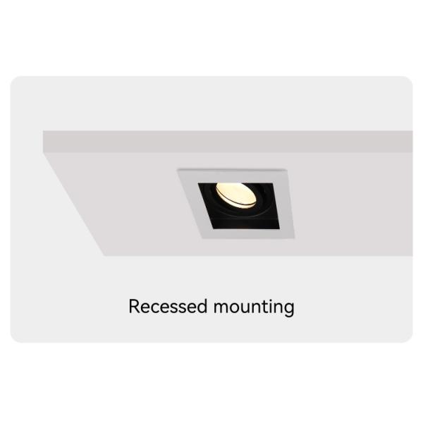 Anti-Glare GU10 MR16 Commercial Adjustable Recessed Spotlight Downlight Frame