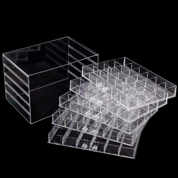 Clear Jewelry Organizer, Durable Jewelry Box With 5 Drawers, Jewelry Organizer Box, Earring Jewelry Organizer