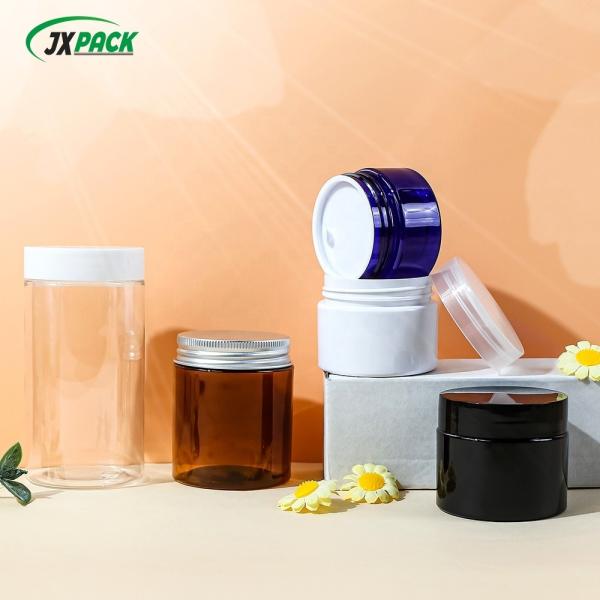 Pet Lids 5oz 6oz 8oz 50ml 50g Clear Plastic Cosmetic Packaging Jar For Face Cream