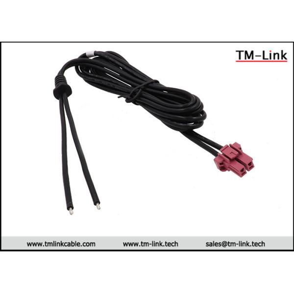 AMP 4.96mm pitch 2P housing connector 18AWG Black PVC Jacket power cable assemblies