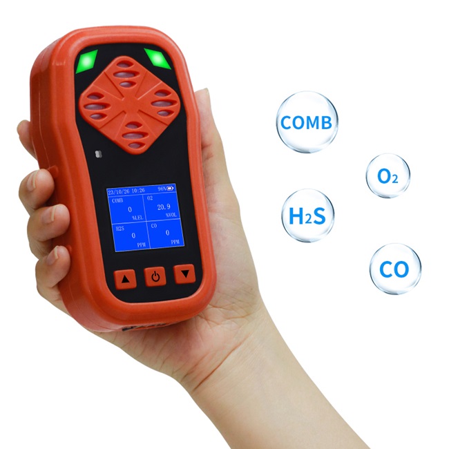 Промышленный 4 газовый монитор многогазовый анализатор CO H2S O2 ручной детектор горючих газов