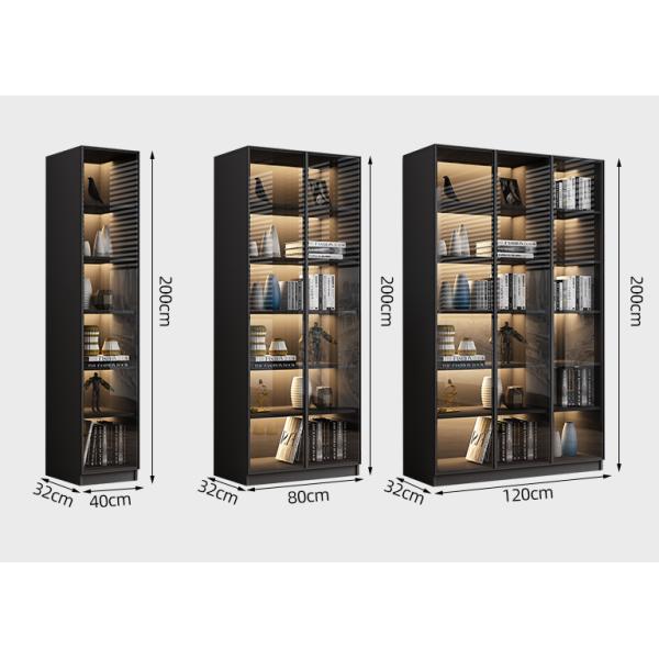 Caja de libro del estante del gabinete 5 de la habitación de H200cm W240cm con la puerta de cristal