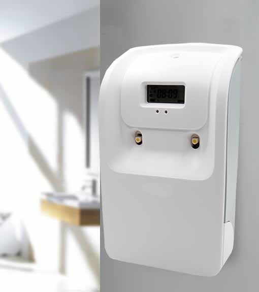 White Electric Air Freshener Dispenser , Lockable Double Sensor Auto Fragrance Dispenser