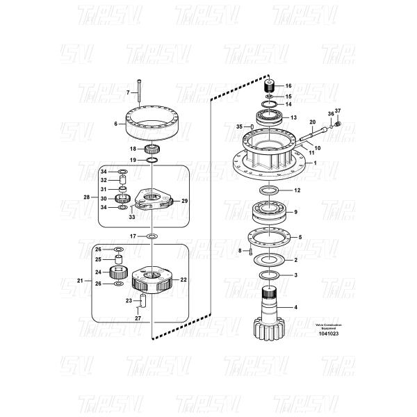 Steel Swing Planetary Gear Reducer Catalog For Machinery Repair Shops VOE14566202 EC240B